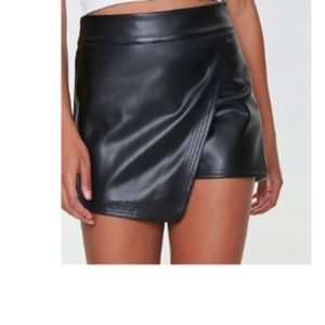 Forever 21 Faux Leather Crossover Skirt